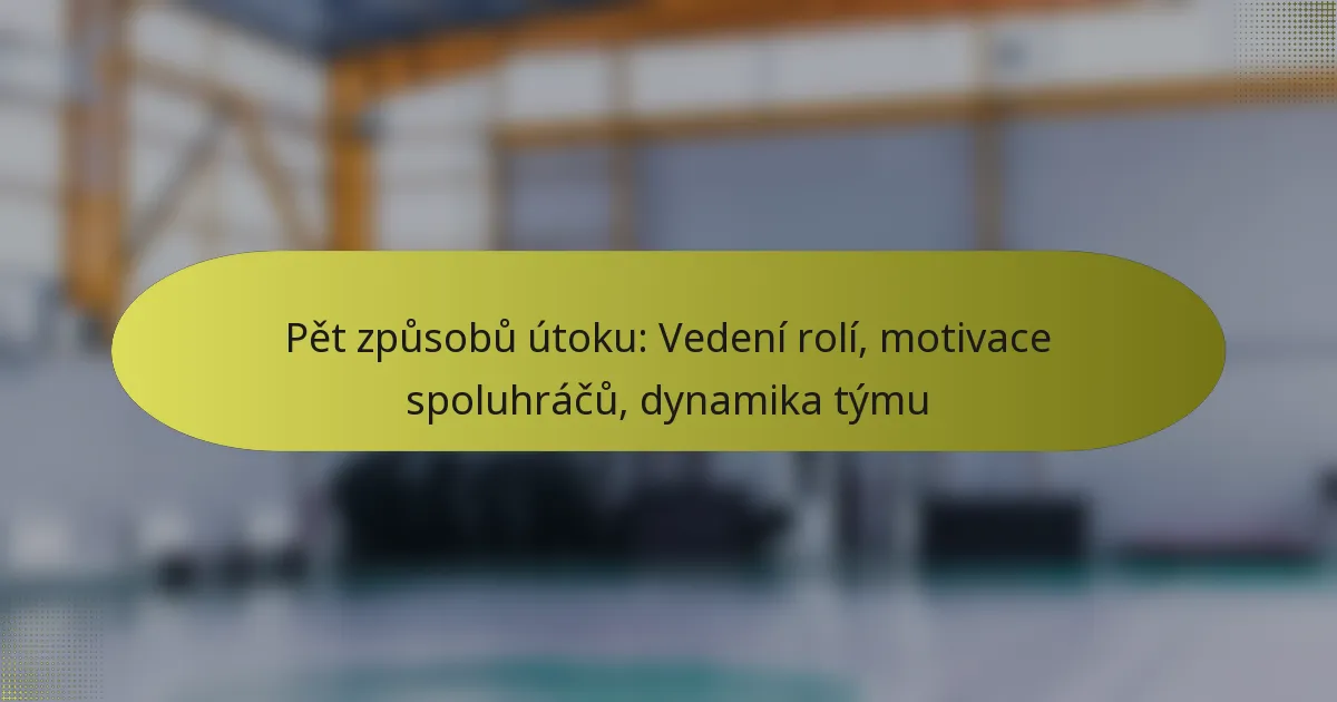 Pět způsobů útoku: Vedení rolí, motivace spoluhráčů, dynamika týmu